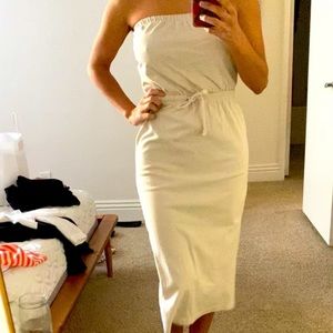 Zara Strapless Beige Midi Dress